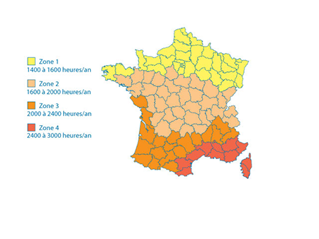 zone d'ensoleillement